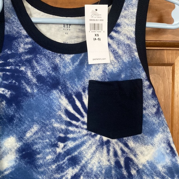GAP Shirts & Tops Gap Xs Tank Tops Green Shaded Blue Tie Dye Like